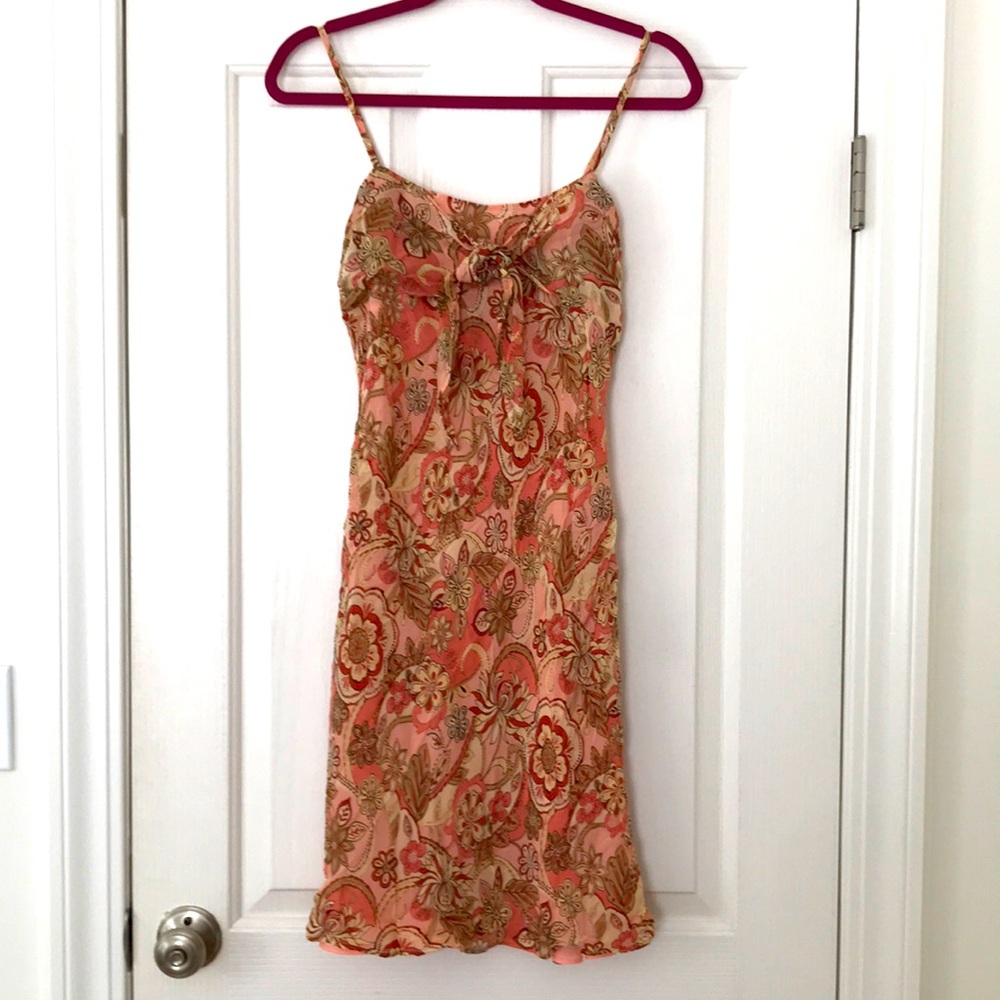 Loft Floral dress with bow front